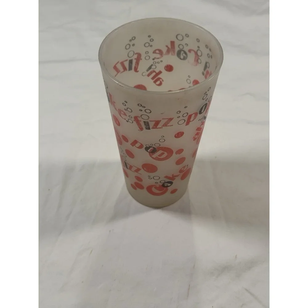 Vintage Coca-Cola Fizz Pop‎ Frosted Plastic Tumbler Cup Made In U.S.A.